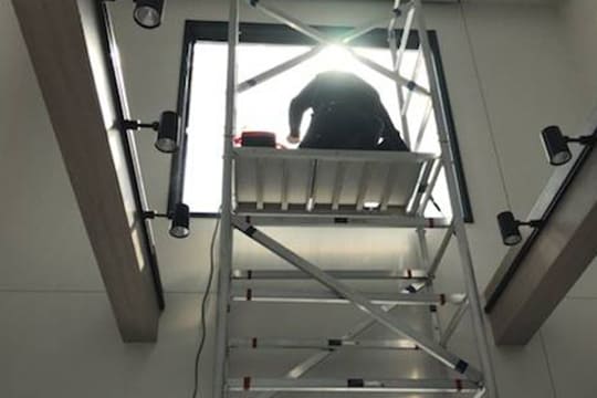 リビング吹き抜けの施工